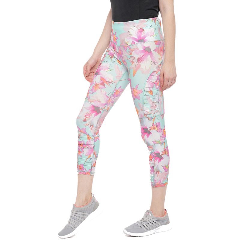 Green & PPink Floral Printed Leggings